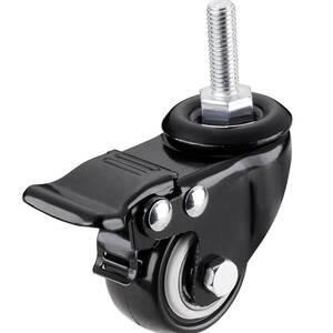 2寸螺杆静音滚轮桌子转向轮轱辘滑轮刹车家具万向轮配件轮子通用