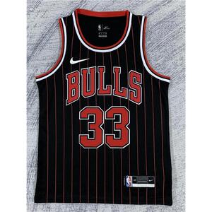 耐克顿公牛队黑色条纹复古球衣1号罗斯8号拉文33号皮蓬nba球衣