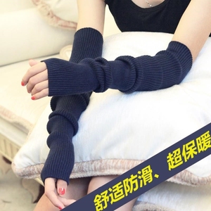 假袖口毛线假袖子接无袖衣服袖子套半截袖子加厚保暖秋冬长款露指