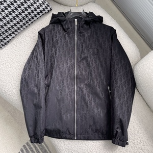 dior/迪奥 22早春新款老花满印logo夹克老休闲连帽薄外套上衣男士