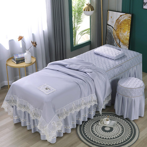 高档轻奢真丝棉网红美容床罩四件套理疗洗头按摩推拿美容院床单罩