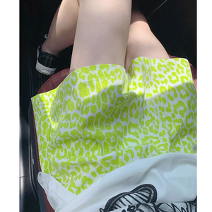 孕妇短裤夏外穿宽松时尚款韩国小众绿色豹纹阔腿短裤运动休闲热裤