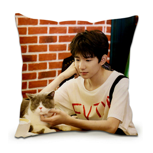 王源抱枕d可玩i偶学生日礼物周边枕头制爱定iy来图定做照片双面.