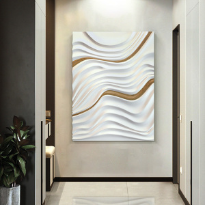 现代轻奢极简3d立体浮雕实物装置画客厅背景墙装饰画抽象玄关挂画