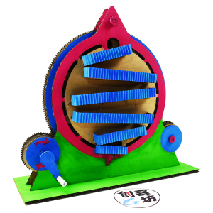 废物利用纸板环创手工拼装模型 手动齿轮循环轨道弹珠机