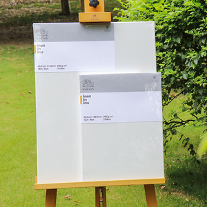英国温莎牛顿艺术家亚麻油画框雨露麻画布成品油画内框创作写生画板丙烯油彩颜料工具材料套装白色布框板子