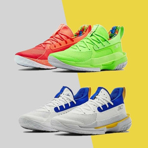 库里7代ua篮球男鞋主场鸳鸯首发curry 7中国年糖果橙绿实战靴女4