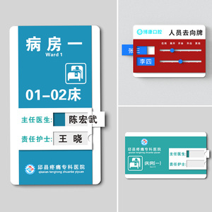 医院病房牌科室牌患者病人休息室房间病床亚克力创意标识指示牌诊所