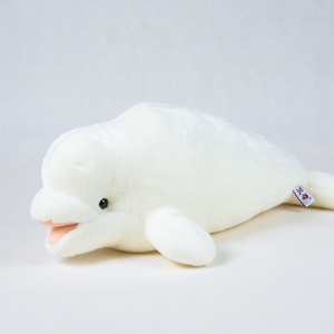 2021新品默奇仿大鲸鱼公仔毛绒玩具真白鲸玩p偶抱抱海洋馆娃娃女