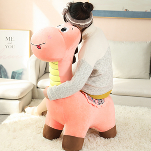 高档长毛绒玩具恐龙坐骑驴颈鹿公马e可以骑的玩偶木仔儿童礼物奢