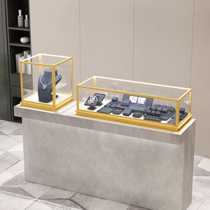 小型玻璃珠宝展示柜定制防尘商用小饰品柜小台上柜小桌面玻璃展柜