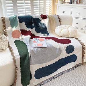 新品家 ins莫兰迪色彩虹全发巾客能单人沙发盖巾t沙盖毯子万厅盖