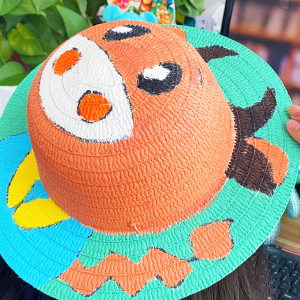 幼儿园可爱手绘草帽diy绘画帽子男女童夏季太阳帽手工编织材料包
