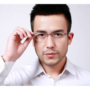 配眼镜金边近视镜超轻男中年金丝边镜框半框变色眼镜大脸老花镜金
