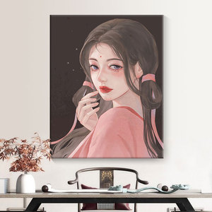 数字油画diy油彩画解压古风美女手工画客厅装饰画丙烯填充装饰画