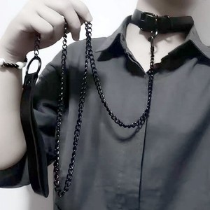 新狗链男mpu皮革牵引绳项圈少女情侣玩具暗黑系cos女仆牵引链项圈