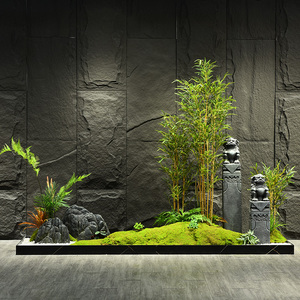 室内仿真绿植景观仿真竹子新中式茶室造景落地装饰会所枯山水摆件