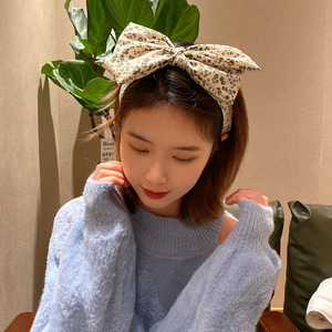 大蝴蝶结布发箍女头箍压发卡发捆百搭外出宽边头饰高级感短发发窟