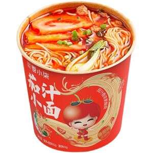 茄汁小面桶装宿舍速食品非油炸重庆懒人鸡蛋泡番茄味方便面条夜宵