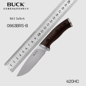 BUCK美国巴克进口不锈钢户外露营装备便携式劈砍狩猎小直刀863BRS