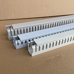 电缆u型走行线槽明装塑料100*100pvc阻n燃配电箱设备柜监控扣线