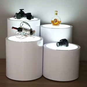 圆形圆柱带灯光发光展示台地台橱窗展示台展示柜模特底座模型道具