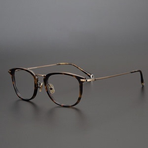 超轻纯钛近视眼镜框男复古港风单品板材方框眼镜潮可配防蓝光镜女