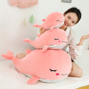 可爱小鲸鱼公仔毛绒玩具蓝鲸玩a偶睡觉抱枕床上女孩男孩陪睡布娃
