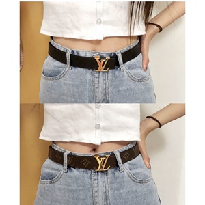 lv女士腰带老花3cm黑色纯皮双面可用m0565t西班牙不退换