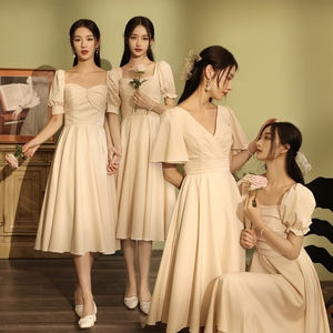 毕业典礼礼服18岁成年礼女生毕业长裙连衣裙高中生晚会服高三夏季