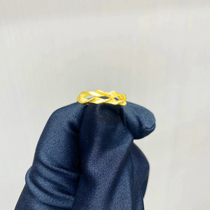 周大福代购克减90 穗穗平安麦穗足金黄金戒指计价活口指环f221324