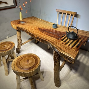 原木实木茶桌茶几新中式简约现代根雕功夫茶台办公室喝茶泡茶桌椅