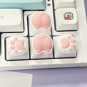 雷咖泽猫爪键帽猫屁屁个性单个颗硅胶机械键盘键帽DIY粉色可爱