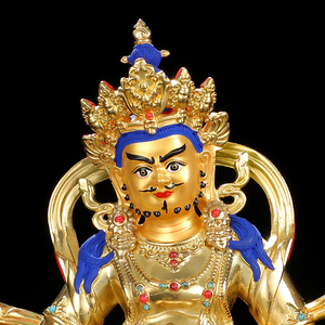 黄财神佛像 纯铜全鎏金密宗10寸西藏藏传民族用品 赞巴拉佛像摆件