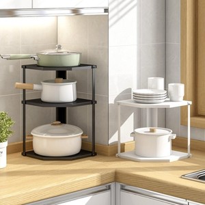 厨房墙角转角三角置物架壁挂式免打孔调味品调料架收纳架挂架家用