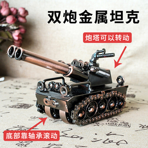 正品金属坦克模型火炮手工大炮玩具仿真t34坦克桌面摆件男孩坦克