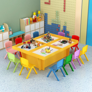 沙盘桌儿童手工桌太空沙桌商场游乐园设备玩具桌商用大码积木桌