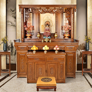 实木佛龛新中式立柜中堂现代佛台供桌家用香案台神台柜佛桌贡台桌