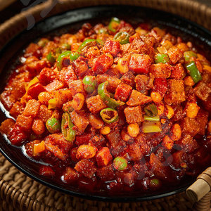 陕西特产蒸碗蒲城八宝辣子猪肉辣椒酱拌面拌