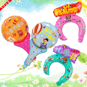 六一儿童节快乐幼儿园活动手持打击棒卡通头箍气球道具地推小礼品