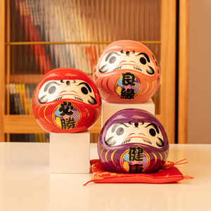 日式招财达摩蛋摆件寿司店铺开业礼物公仔陶瓷开运不倒翁存钱罐