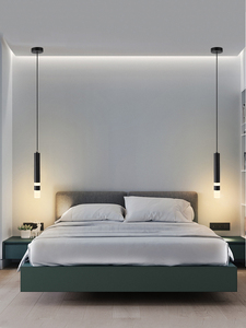 欧普照明极简卧室床头吊灯北欧简约现代电视柜吊线灯具酒店客房轻