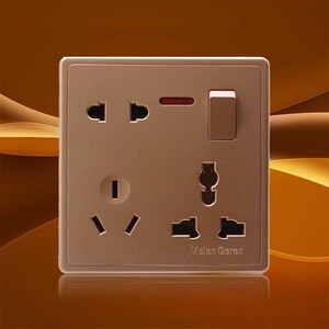 公牛86型暗装家用插座1一开八孔多孔带开关插座面板10a16a二三三