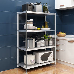 宜厨纳厨房置物架不锈钢落地多层微波炉架储物架橱柜不锈钢架子多