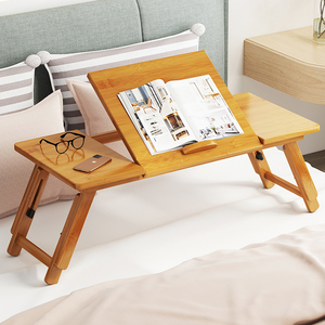 楠竹木床上书桌小桌子电脑桌可折叠升降宿舍学生家用卧室写字简约