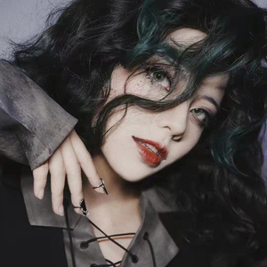 现货-迷人反派 lo假发魔女万圣假发黑绿长卷发假发华丽造型马布嘻