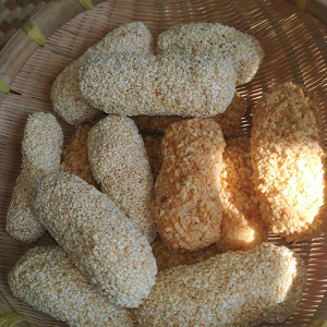 广西特产麻通麻粩阿灌手工零食芝麻花生味麻枣糖5