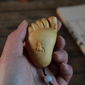 小叶黄杨木雕手把件实木文玩饰品把玩雕刻工艺品长辈礼品知足常乐