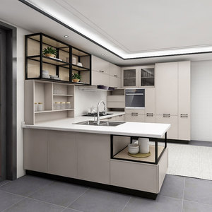 欧派橱柜bu型厨房橱柜定做灶台柜 整体开放式厨房装修现代勃朗宁