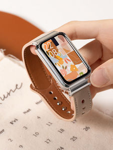 适用红米手环2表带redmi band2腕带双钉扣皮质表带小米redmi智能手环2